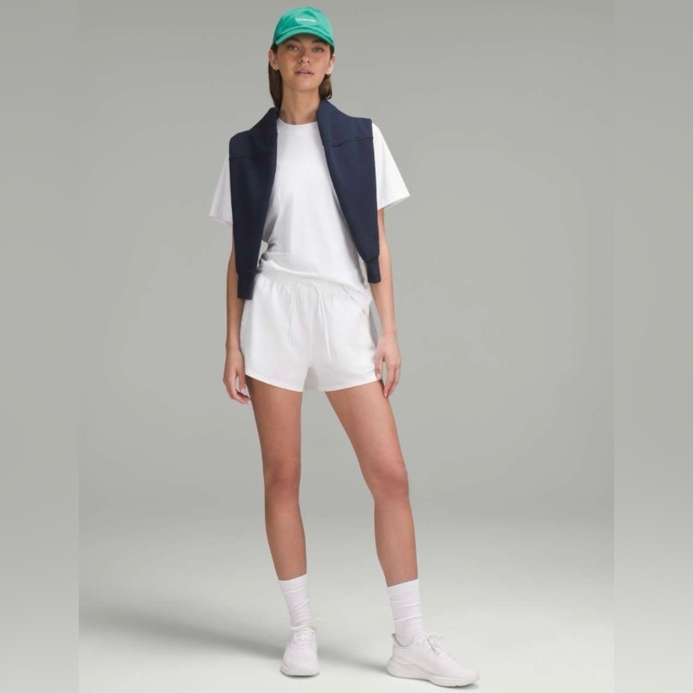 Lululemon Lightweight High-Rise Relaxed Short 3" * Long Liner in White / White - Picture 4 of 4